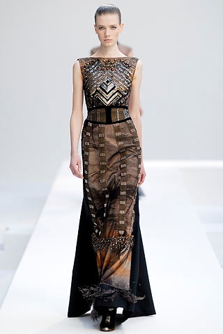 black and gold embellished gown