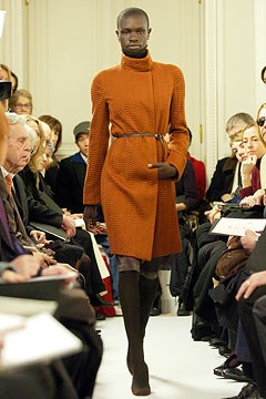fitted orange wool coat