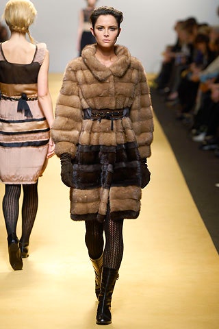 brown fur relaxed coat
