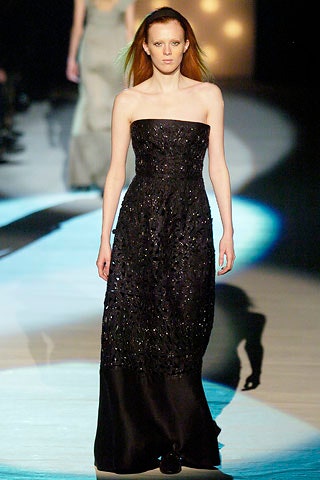 black strapless embellished gown
