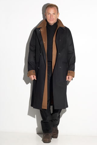black and brown tailored coat