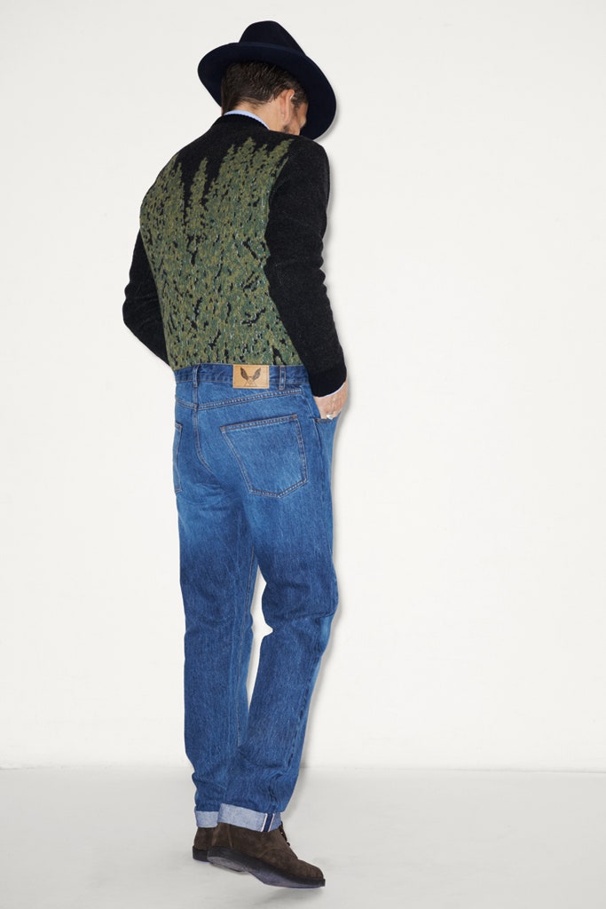 black and green fitted jacket with jeans