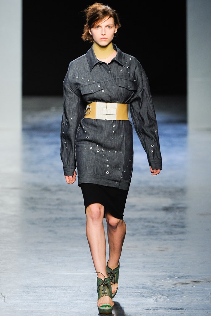blue denim shirt with black dress