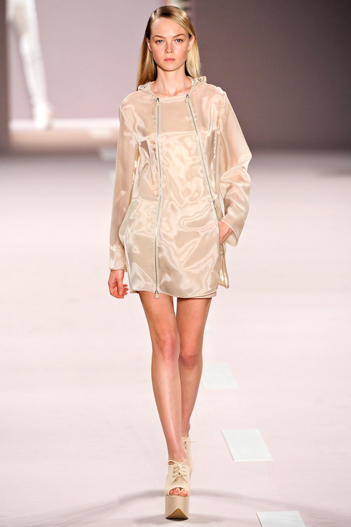 beige silk sleeveless dress