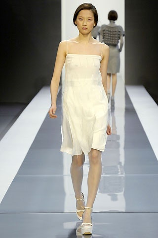 white silk strapless dress