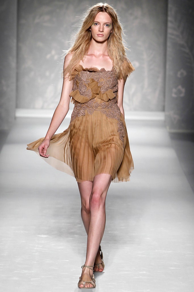 beige silk sleeveless dress