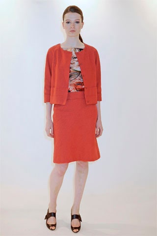 red jacket and multi top outfit