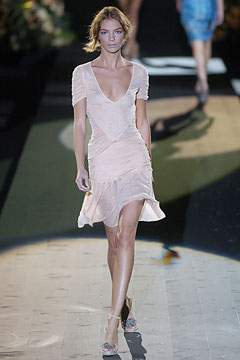 fitted pink silk midi dress