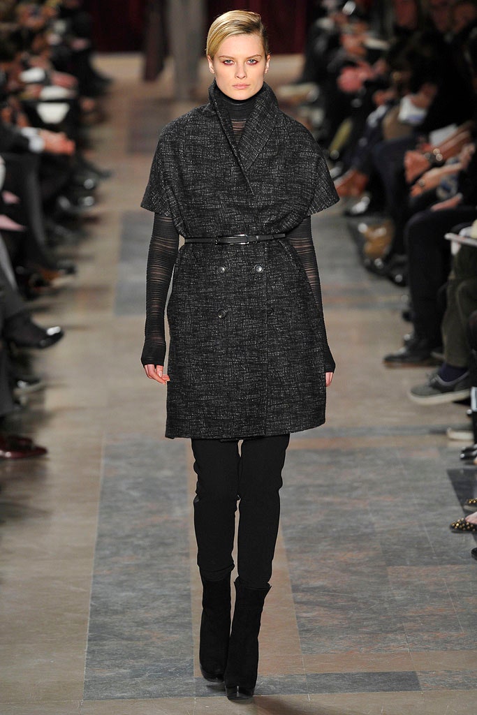 black wool belted coat