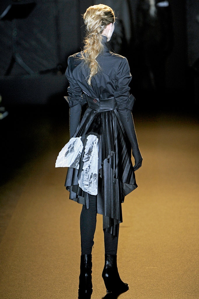 black leather asymmetric dress