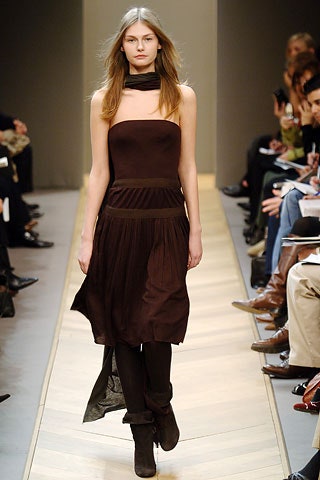 brown silk sleeveless dress