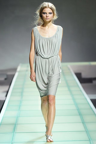gray silk sleeveless dress