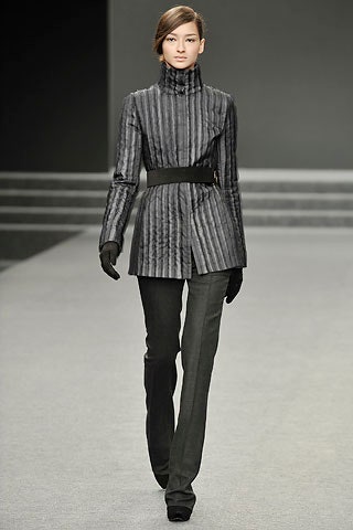 gray tailored jacket with black pants