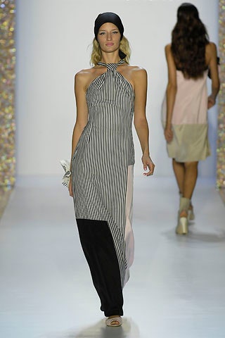 color-blocked halterneck maxi dress