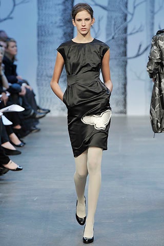 black silk fitted dress