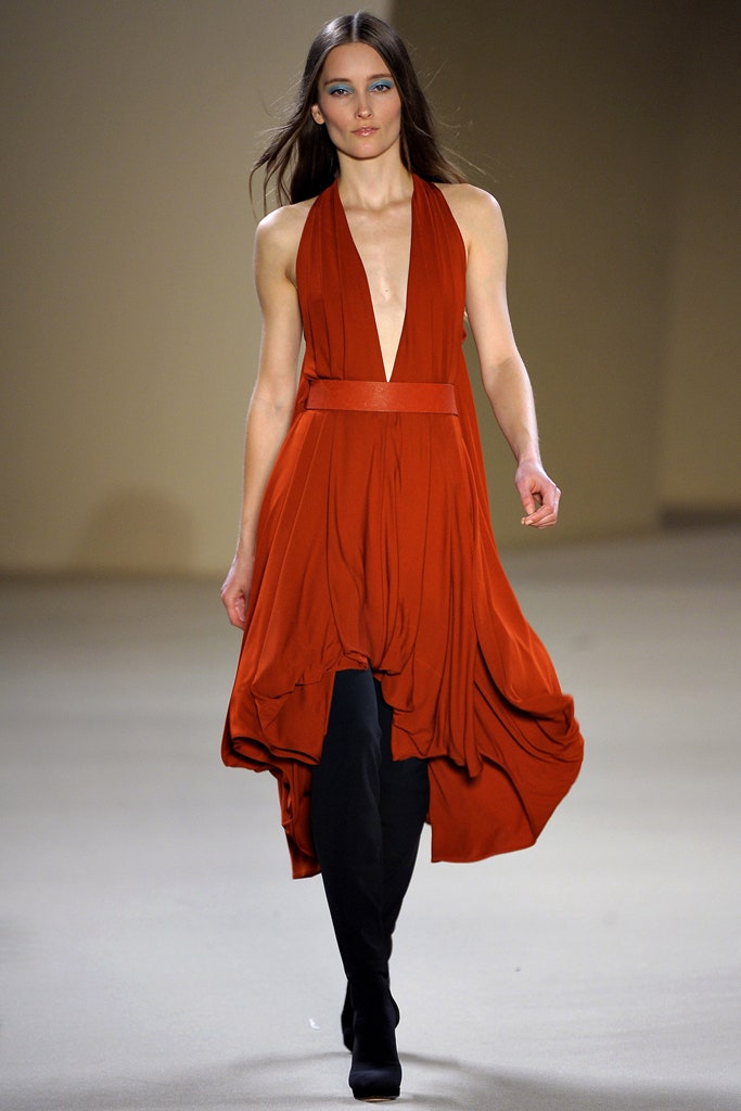 red silk sleeveless dress