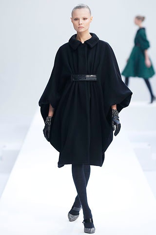 black wool cape with gloves