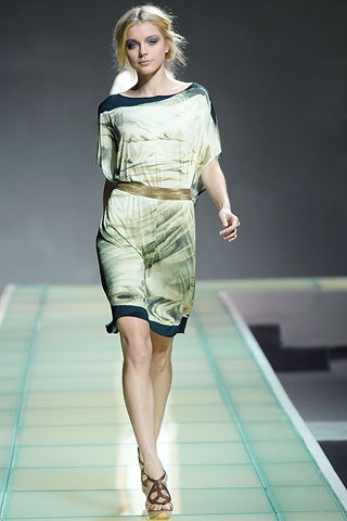 green beige silk relaxed dress