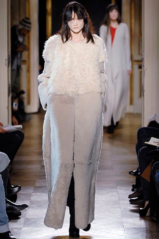 gray faux-fur relaxed coat