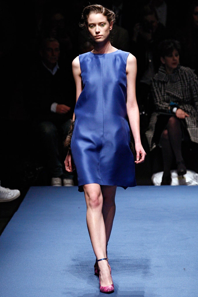 blue silk sleeveless dress