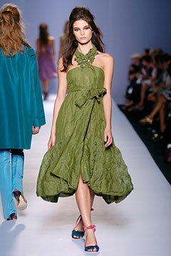 green strapless midi dress