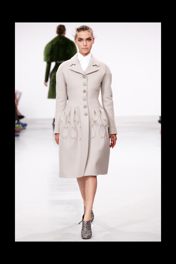beige fitted wool coat