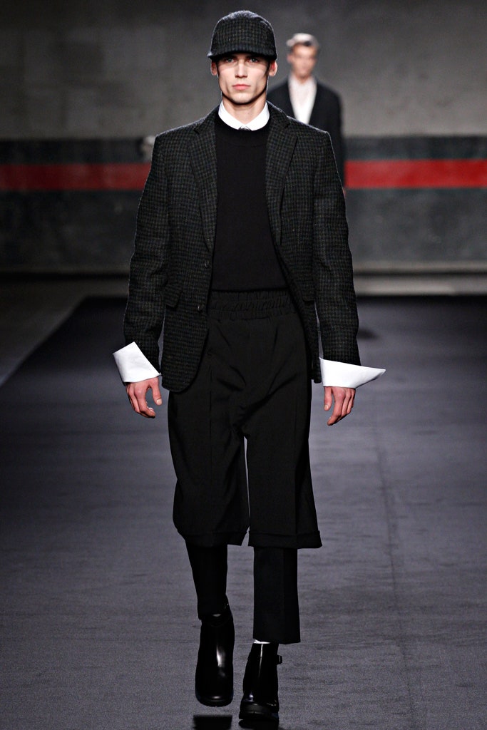 tailored black blazer with cropped pants