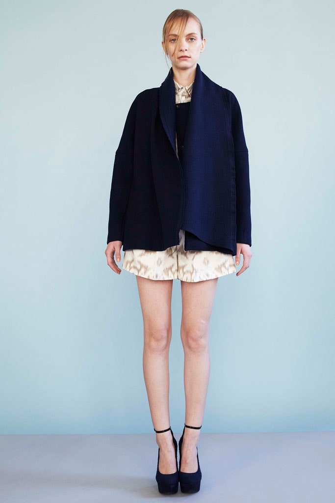 black wool long-sleeve collared oversized layered jacket