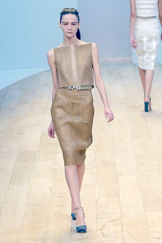 beige silk sleeveless dress