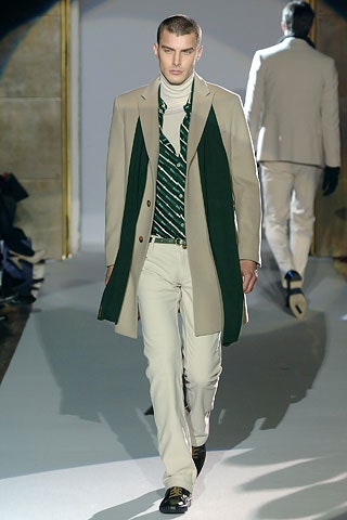 beige wool long-sleeve collared tailored layered coat