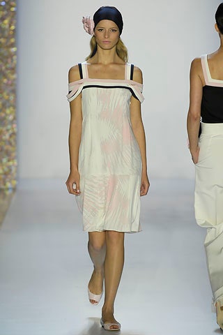 white and pink printed dress