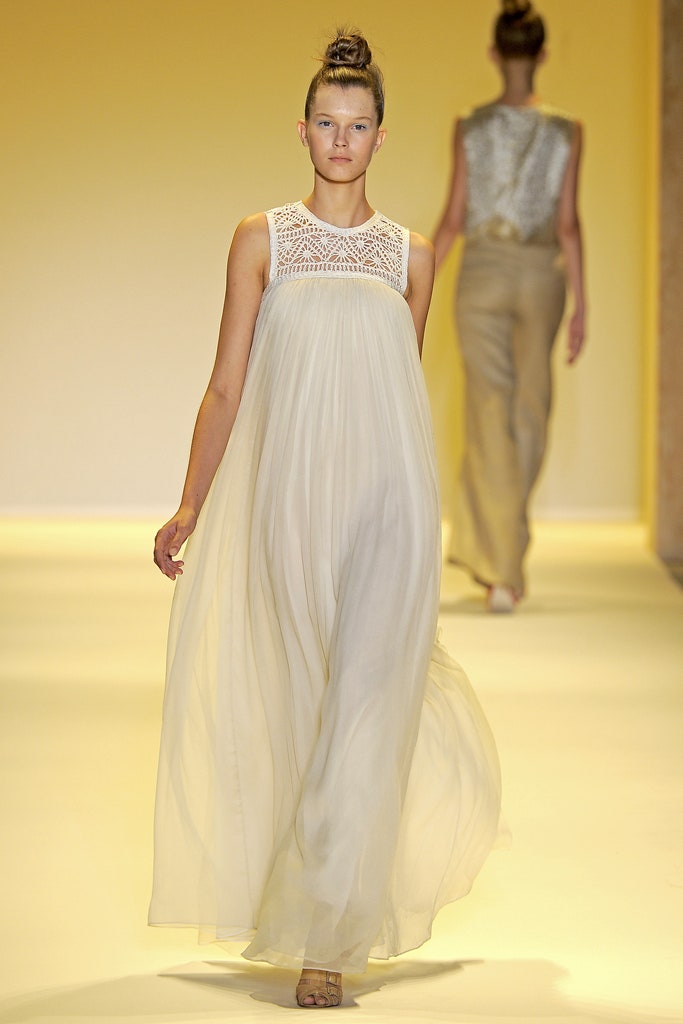 ivory flowing maxi gown
