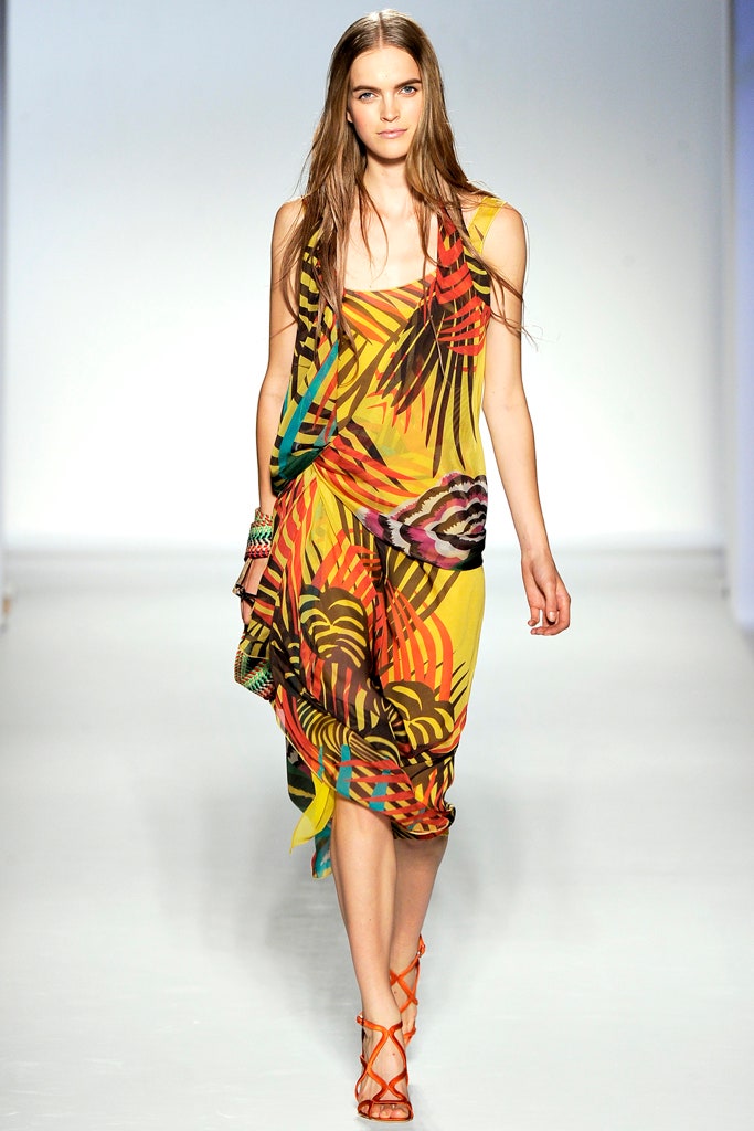 yellow multi printed draped dress