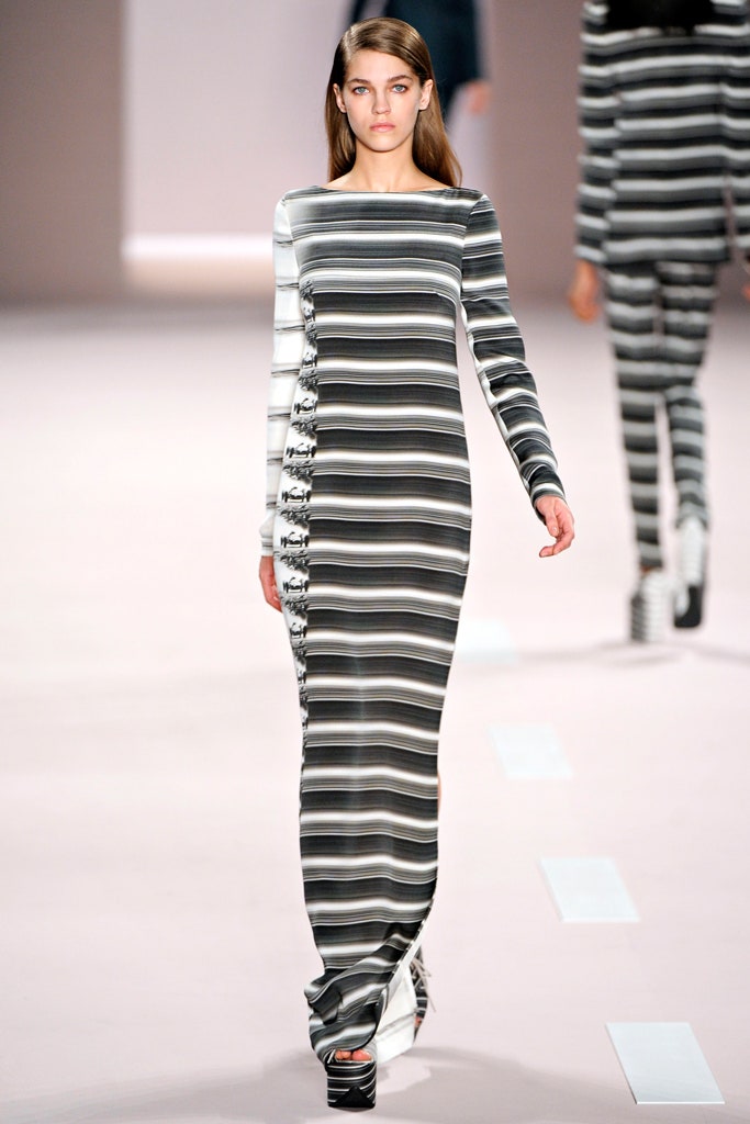 black and white striped maxi dress