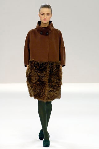brown wool fur coat