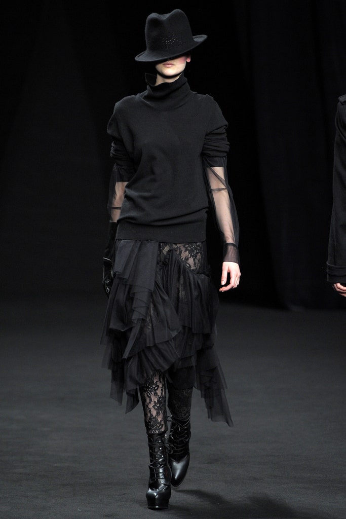 black layered top and skirt