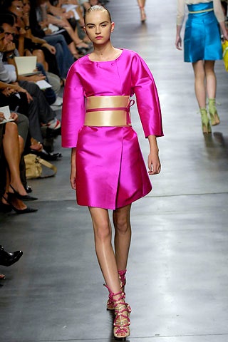 fitted pink silk dress