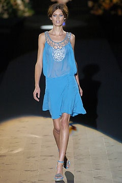 blue silk sleeveless dress