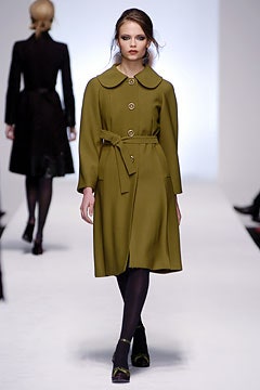 green wool belted coat