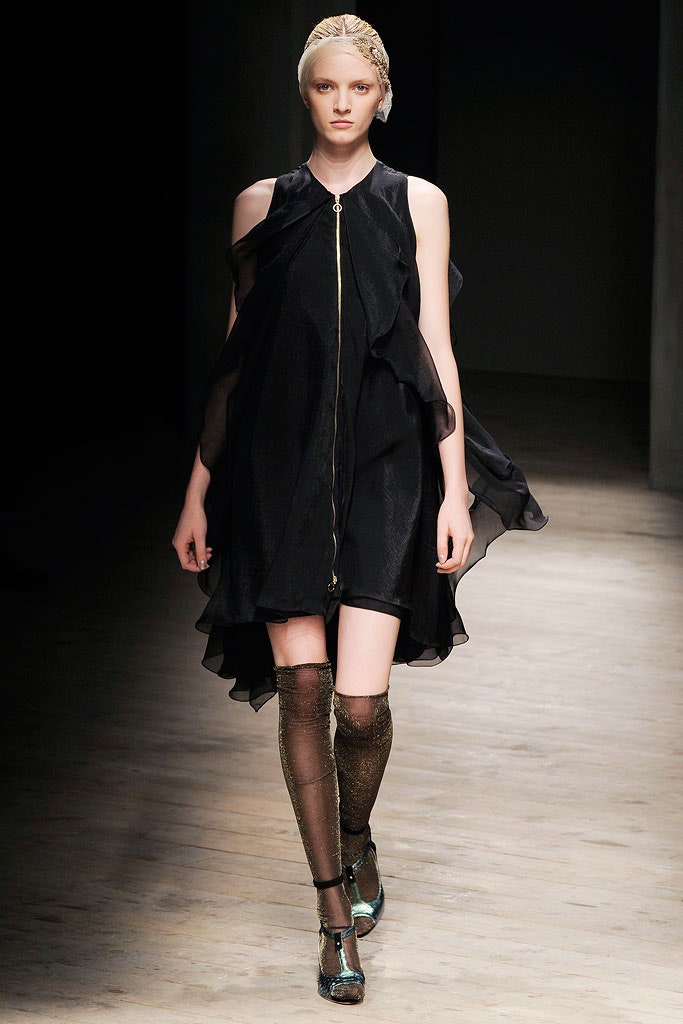 black silk sleeveless dress