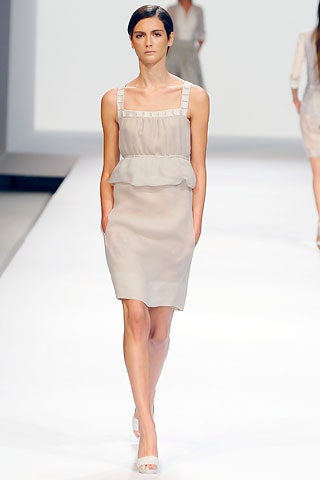 beige silk sleeveless dress