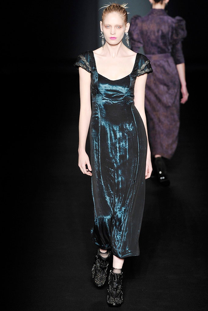 blue silk fitted dress