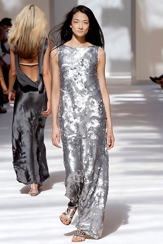 silver sequin sleeveless gown