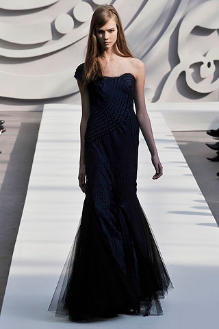 black silk strapless gown