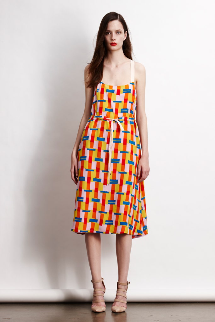 colorful printed midi dress