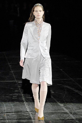 gray silk tailored suit with shorts