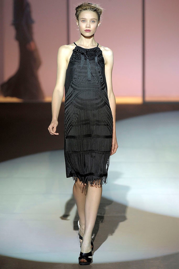 fitted black silk sleeveless dress
