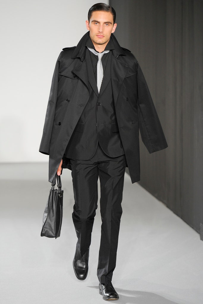 black tailored suit with coat