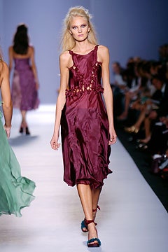fitted maroon silk dress