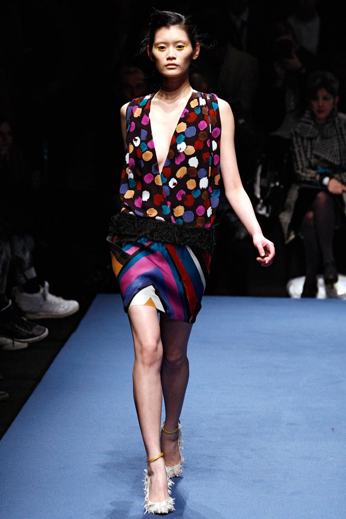 multi-colored sleeveless mini dress